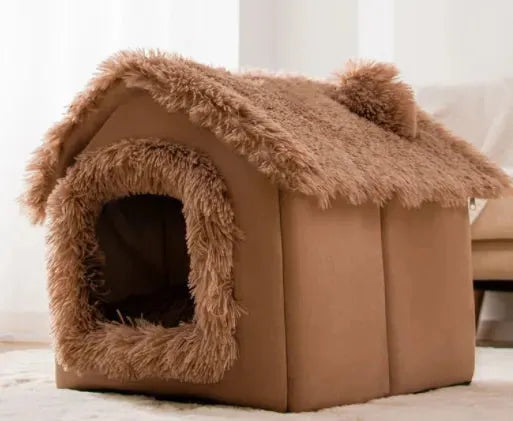 Foldable Dog House Pet Cat Bed Winter Dog Villa Sleep Kennel Removable Nest Warm Enclosed Cave Sofa Pets Supplies - Bellarte Enchanté Foldable Dog House Pet Cat Bed Winter Dog Villa Sleep Kennel Removable Nest Warm Enclosed Cave Sofa Pets Supplies